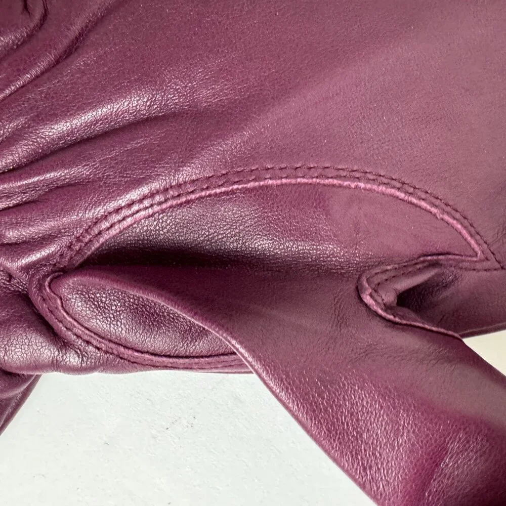 Carole Little Purple leather gloves Size XL
